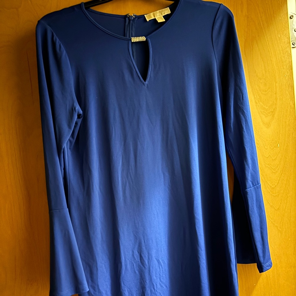 Elegant Blue Long Sleeve Dress